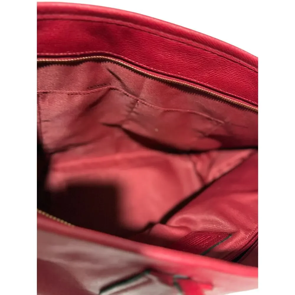 COACH Red Current Leather Taxi Tote Bag